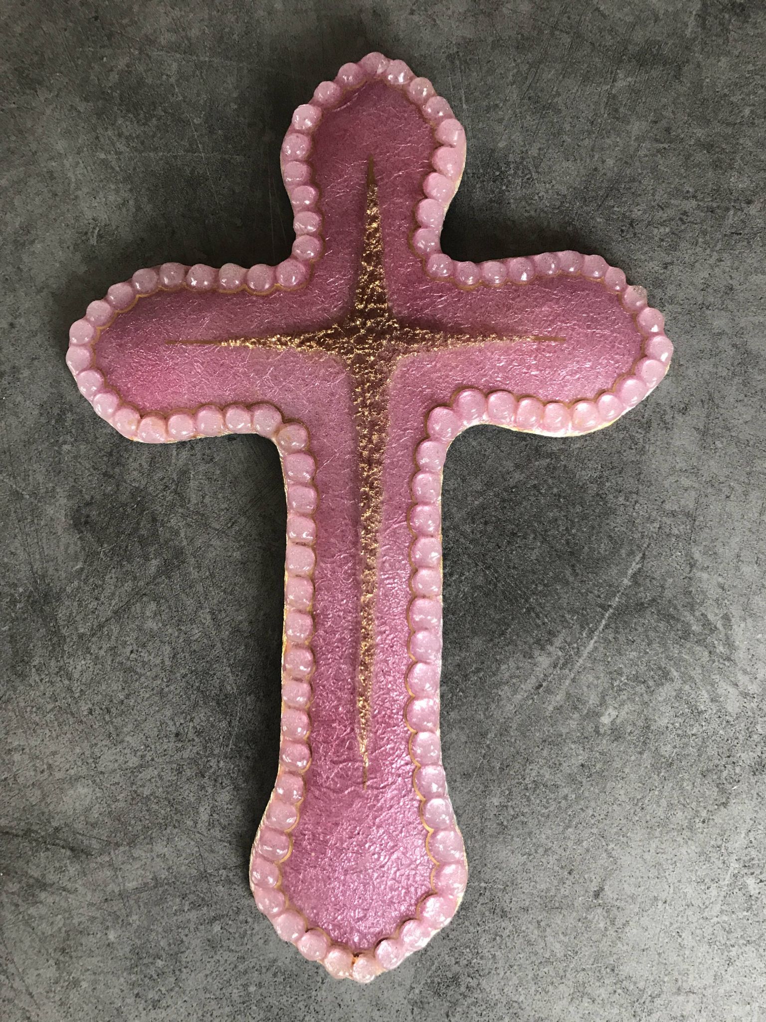 CROIX religieuse murale en émaux d’art sur argent signé P.BONNET, Limoges
