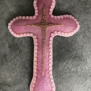 CROIX religieuse murale en émaux d’art sur argent signé P.BONNET, Limoges