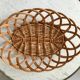 large oval rattan basket vintage 60s-70s
