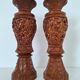 Candlestick / Vase in carved exotic wood