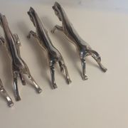 Set de 6 portes couteaux chevaux en chrome argenté- vintage