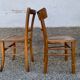 Set of 13 old art deco bistro chairs from the 1930s in light wood