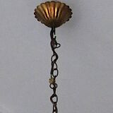 Large mid century gilt tole 8-light chandelier by Hans Kögl, 1960s