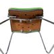 Metal and green fabric armchair