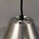 Slim silver-colored hanging lamp with a large diameter. Denmark 1980s