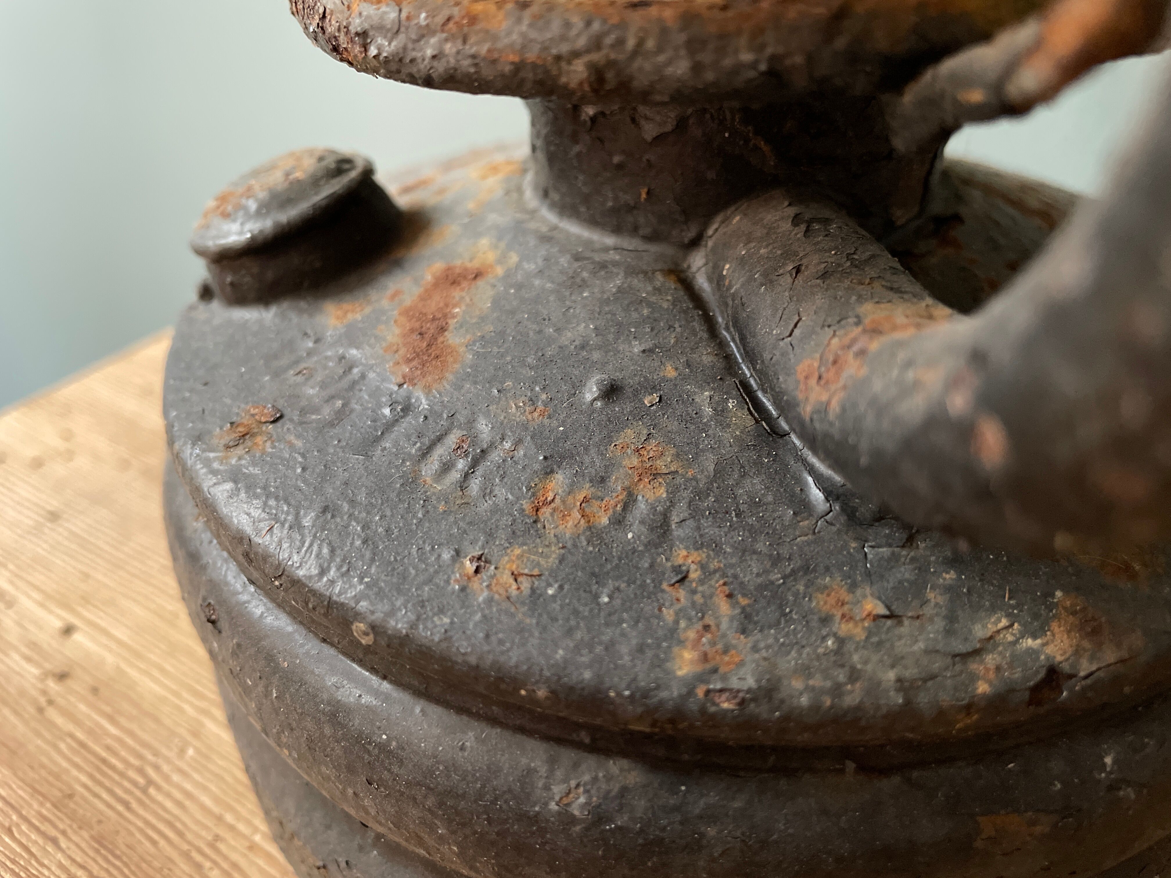Old kerosene storm lamp