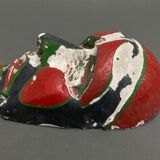 Pair of Africanist masks in plaster 1950 cubizing shape