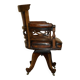 Victorian captain's chair in leather restored by Cornelius V Smith.