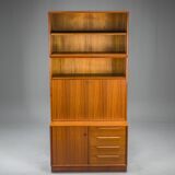 Large Vintage Bookcase with Bar in Teak by Heinrich Riestenpatt, 1960s