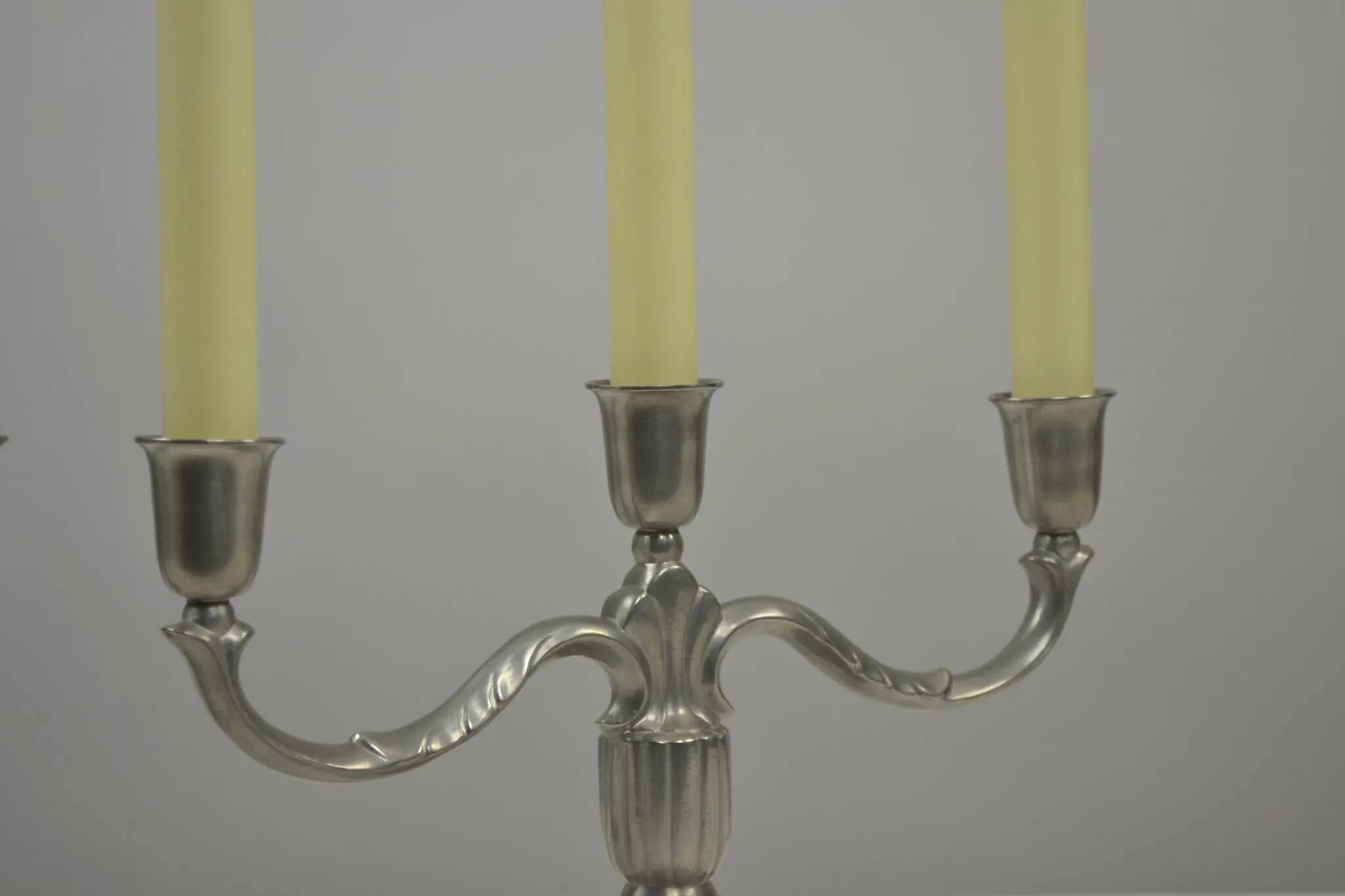 Rare pair of Pewter Candle Holders, Model 224 by GAB Tenn, Sweden, 1932