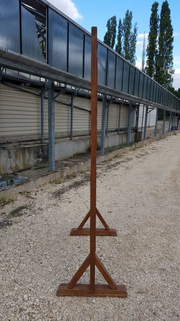 Paravent - partition en teck birman ancien / 4 panneaux miroirs recto-verso