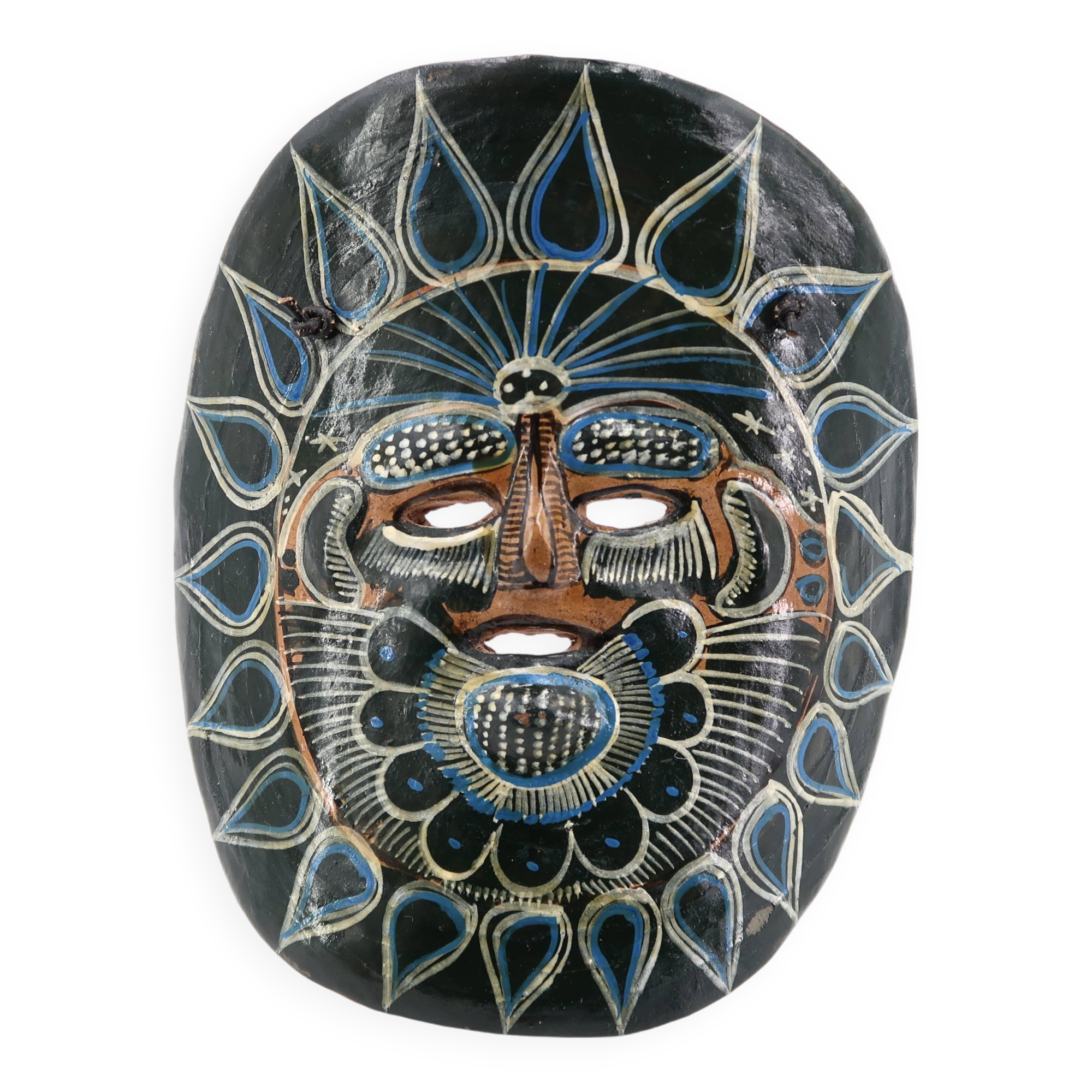 Black Mexican ceramic mask, South America, 1970s