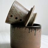 Beurrier en grès, poterie artisanale