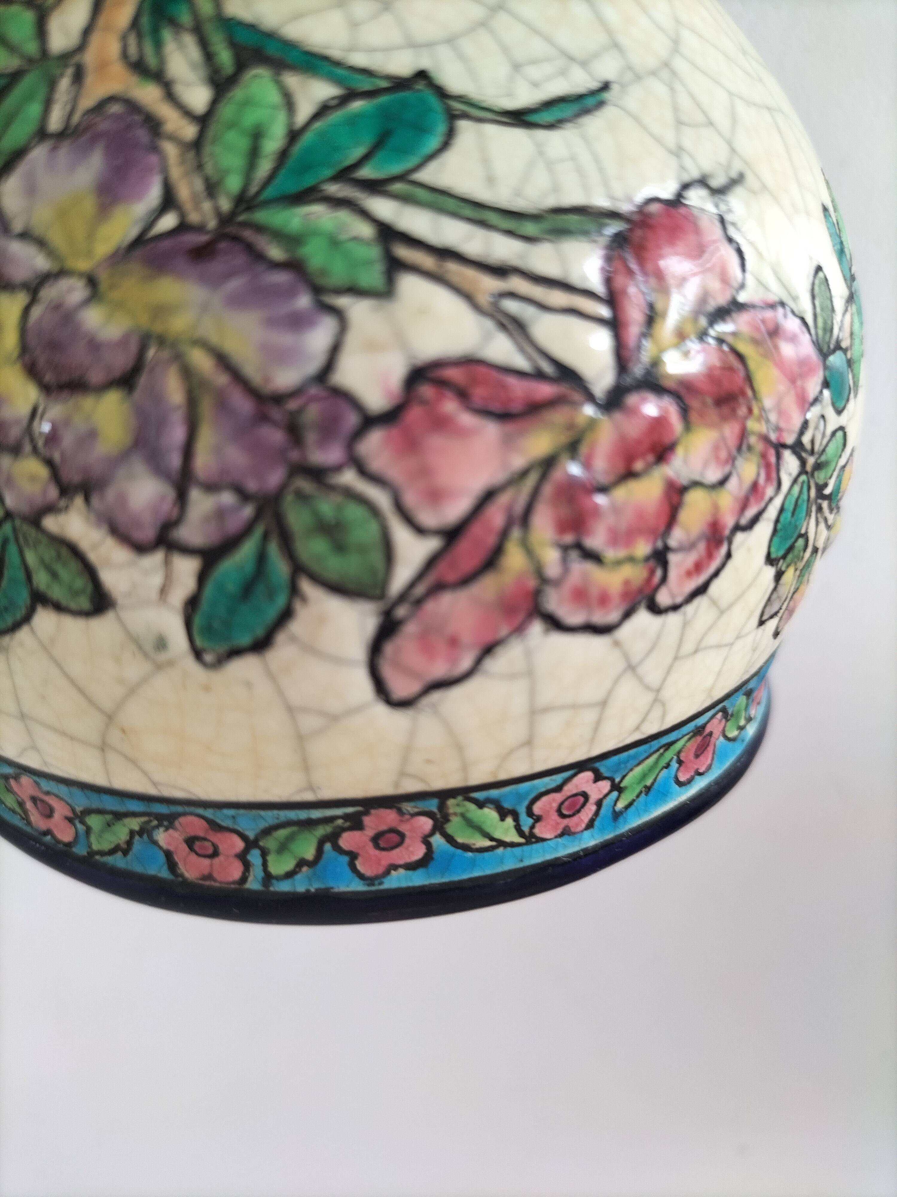 Antique two-handled cup – Authentic Longwy enamels