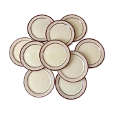 set of 10 textured dessert plates Salins 30s