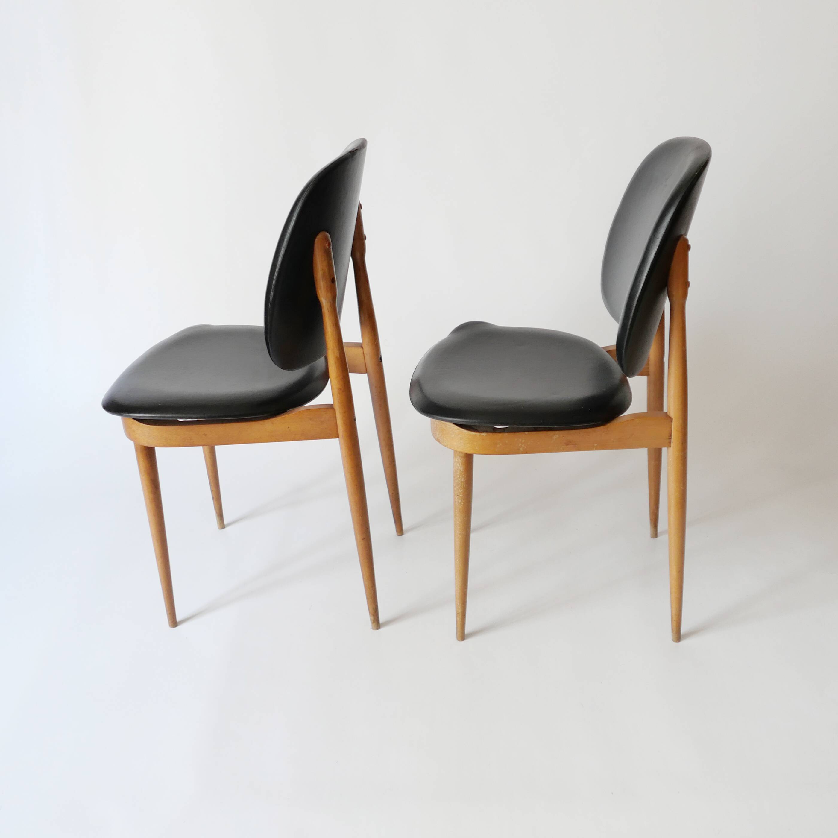 Pair of Pierre Guariche design chairs 1960s vintage 70s 1970s