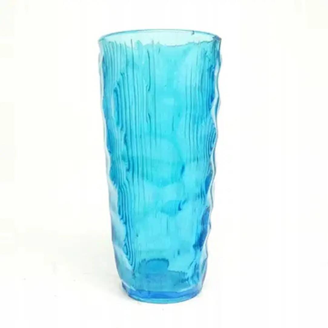 Okulus vase, mid-century modern, transparent glass, Ząbkowice, Poland, 1970s