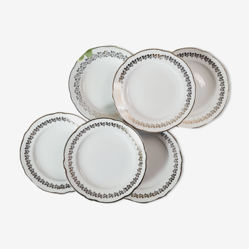 Set of 6 mismatched dessert plates Sarreguemines