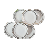 Set of 6 mismatched dessert plates Sarreguemines