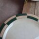 Set of 10 dessert plates Salins – Opaceline Jamier Green – vintage checkered
