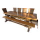 Monastery set in solid oak – table 2.60 m, benches and chairs