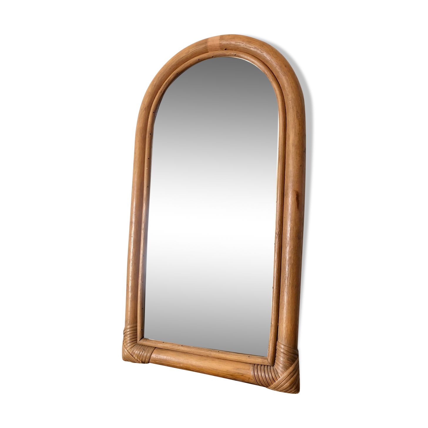 Curved bamboo mirror 1970
