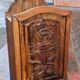 Small bar cabinet, carved wood, Alpine folk art