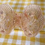 Pink molded double glass salt shaker