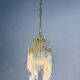 Murano glass cascade chandelier – twisted prisms & tubes, brass frame, Italy 1970s