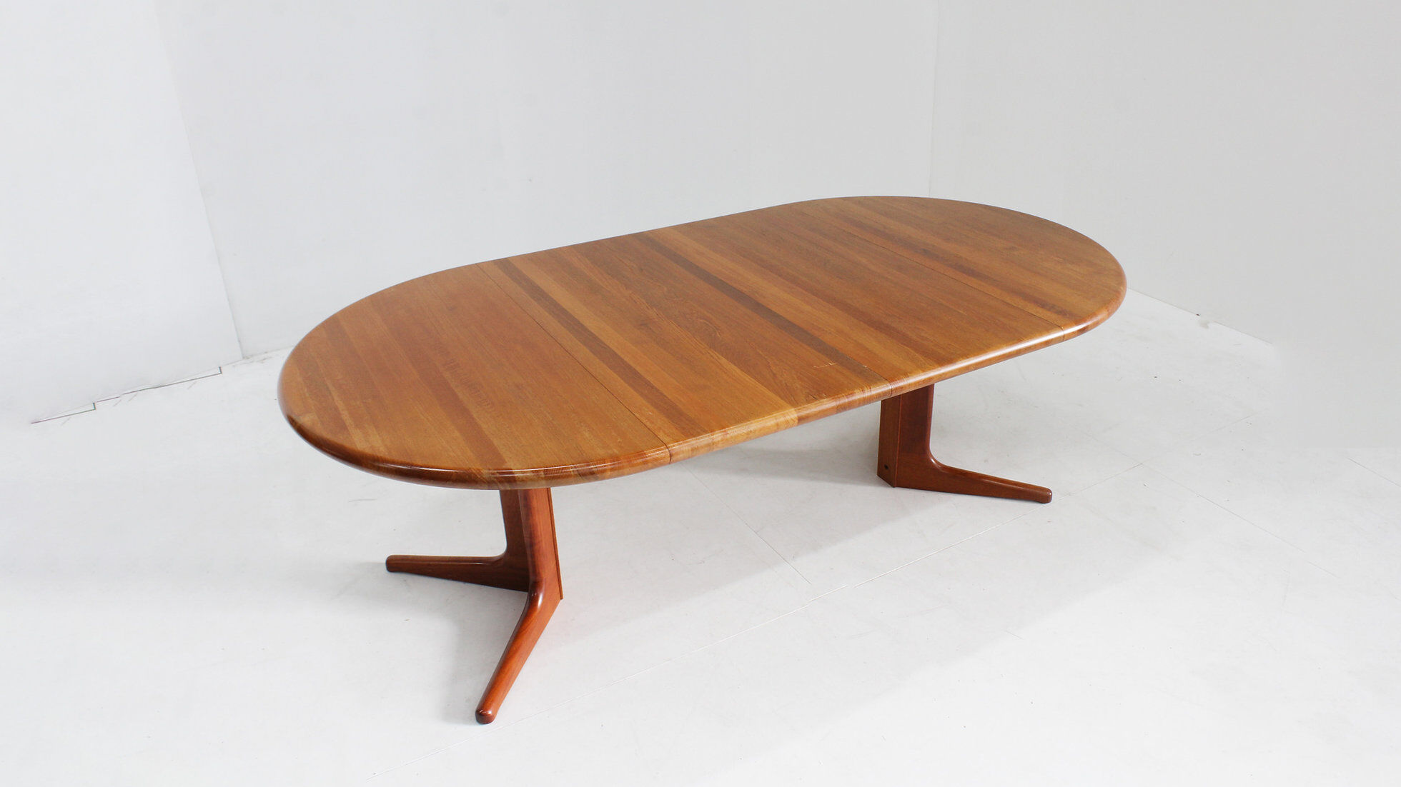 Vintage Glostrup Danish round extendable dining table solid teak