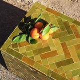 Table basse en Zellige moderne vert olive