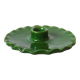Ceramic candle holder serrated plate fir green