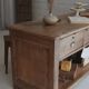 Old trading counter in solid oak – 19th century trade furniture
