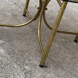 Table basse ronde en laiton vintage, années 1970