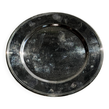 Round vintage silver-plated tray D30 H2