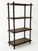 Vintage wooden shelf with cane, colonial style, 4 levels.