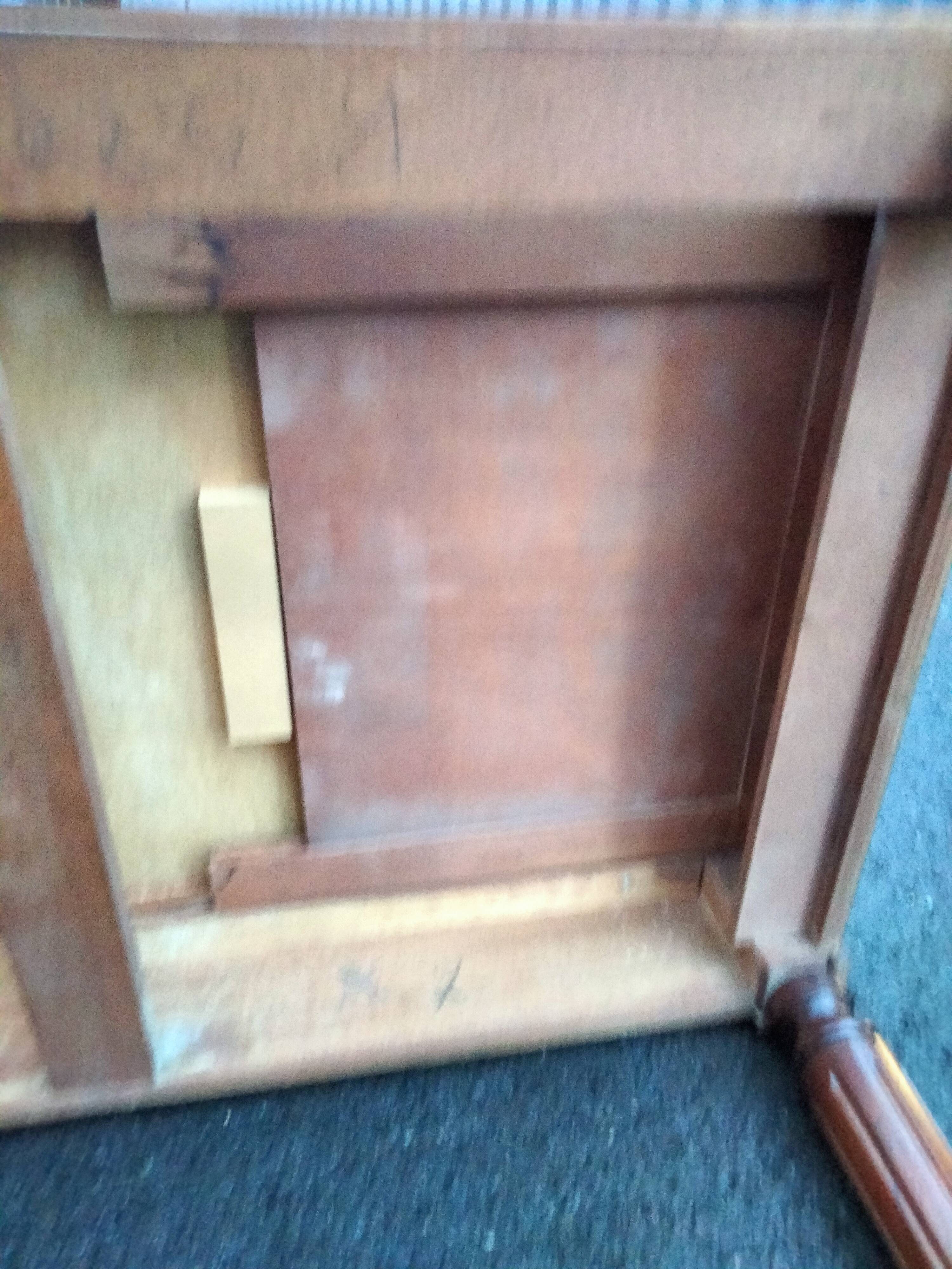 Old style flat desk louis xvi leather tray with 2 pulls