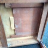 Old style flat desk louis xvi leather tray with 2 pulls