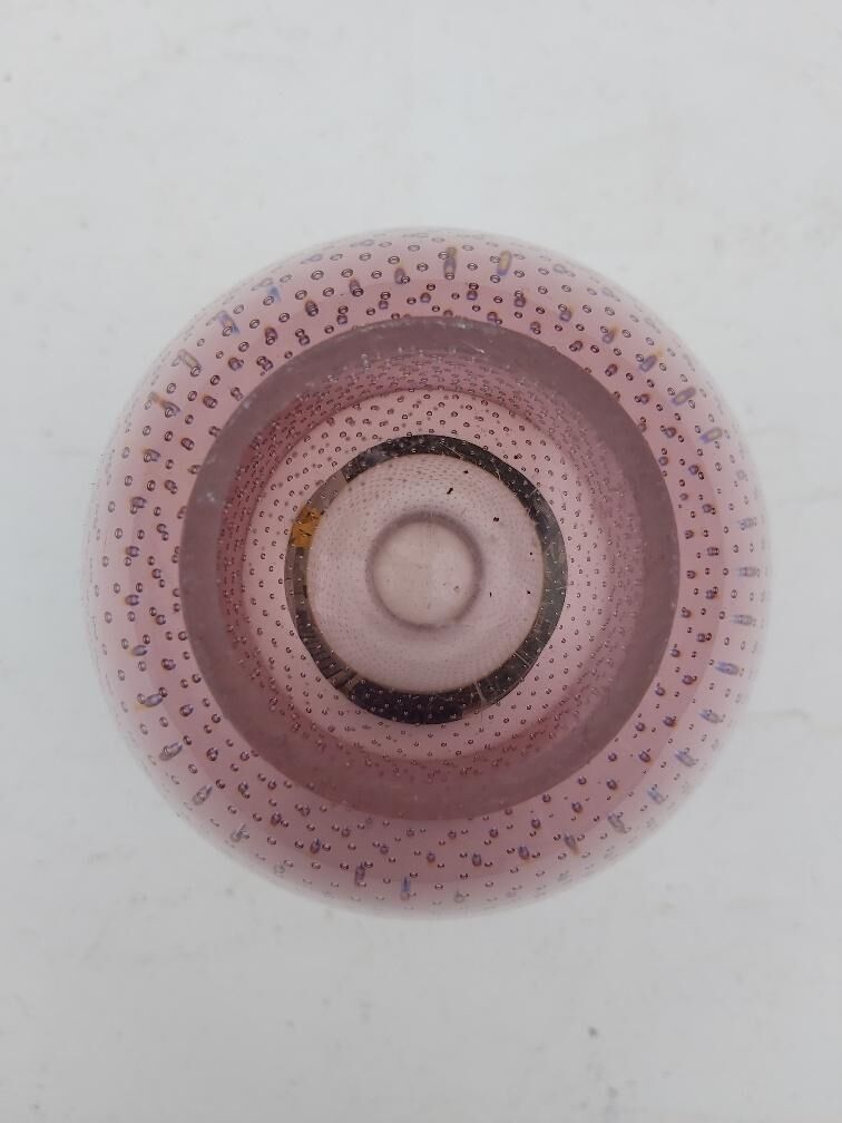 Murano mauve bubble glass vase