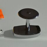 Vintage 80's chrome metal wall coat rack with 1 hook