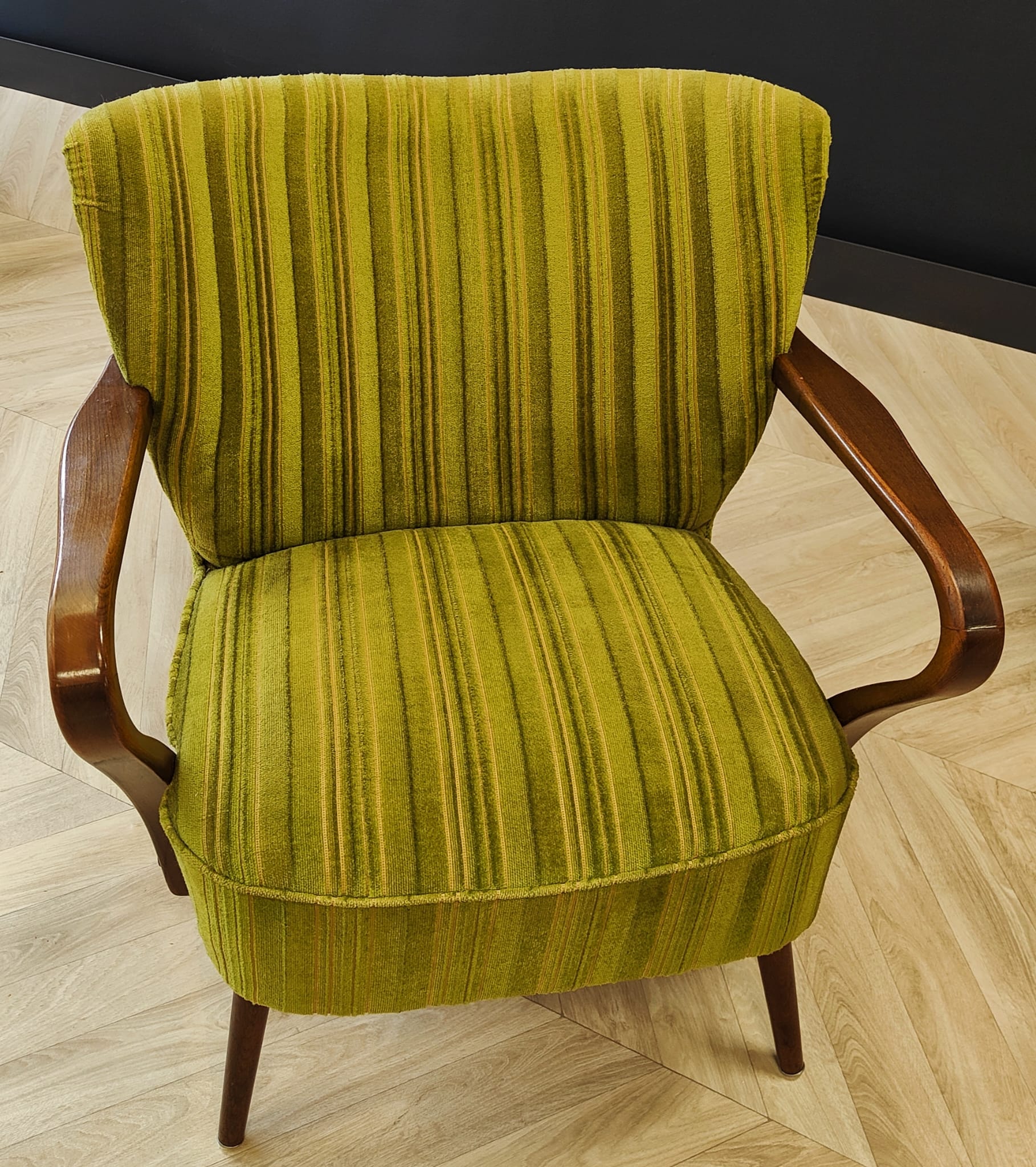 Two mid century cocktail chairs, vintage