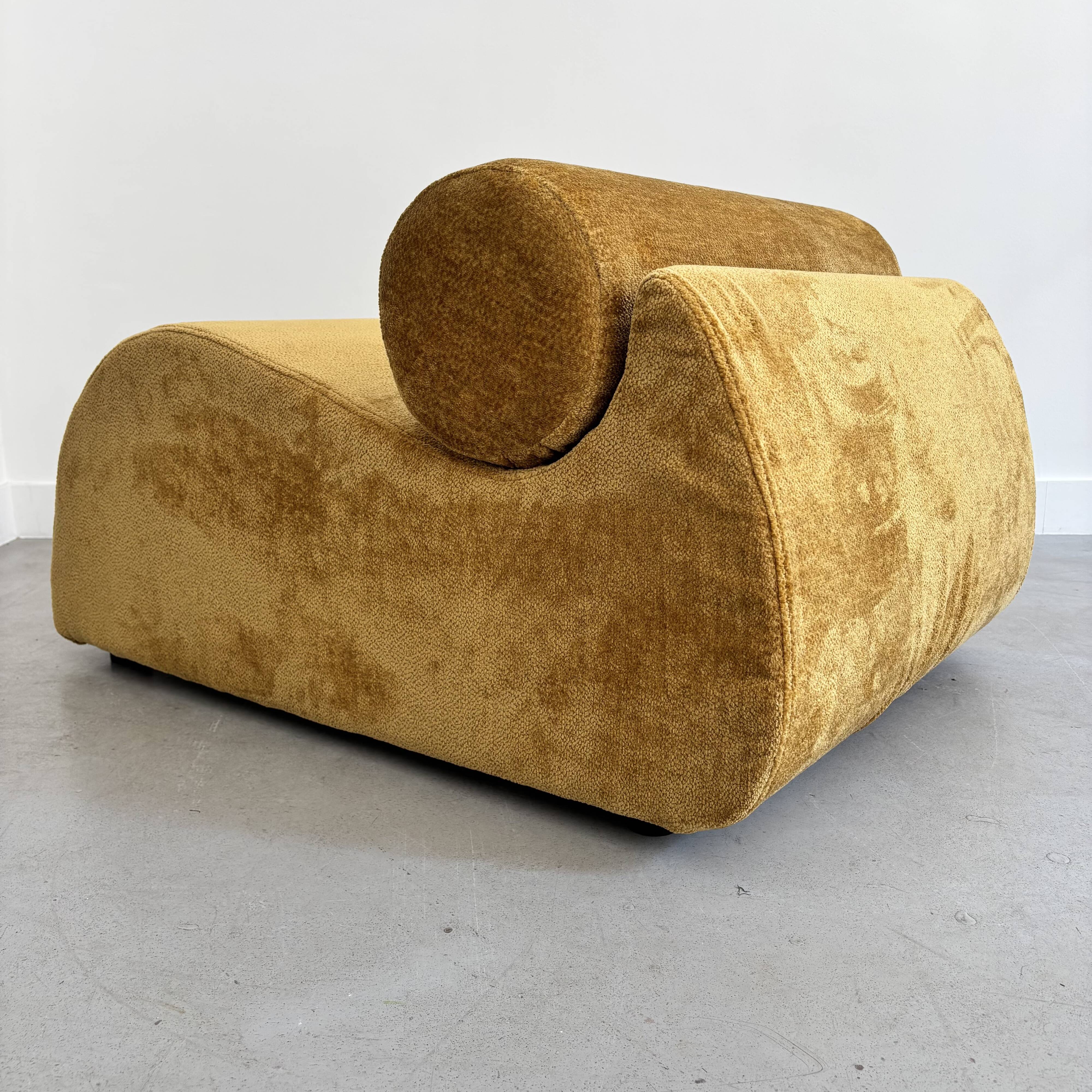 Graphic ochre armchair