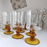 Set of 8 amber glasses