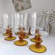 Set of 8 amber glasses