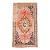 Tapis persan pastel doux rose et bleu marine 5x9, 152x272 cm SK 20089