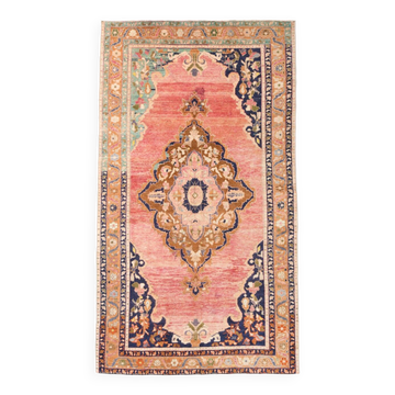 5x9 Pink & Navy Blue Soft Pastel Persian Rug, 152x272Cm SK 20089