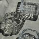 Classic geometric style glass ashtray