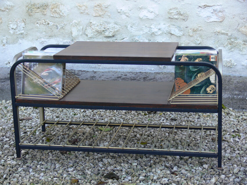 Vintage platinum vinyl coffee table