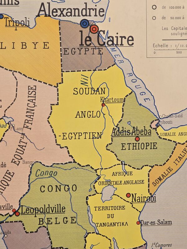 Carte de géographie ancienne carte decole 1960