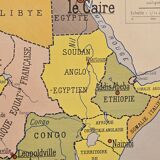 Old geography map school map 1960
